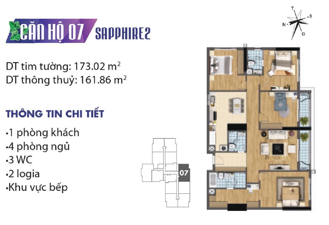 Căn hộ 07 Sapphire 2 Goldmark City